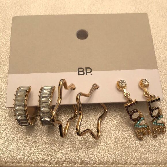 BP. by Nordstrom | 3 Pair Earring Set | Gold Tone - Picture 5 of 5